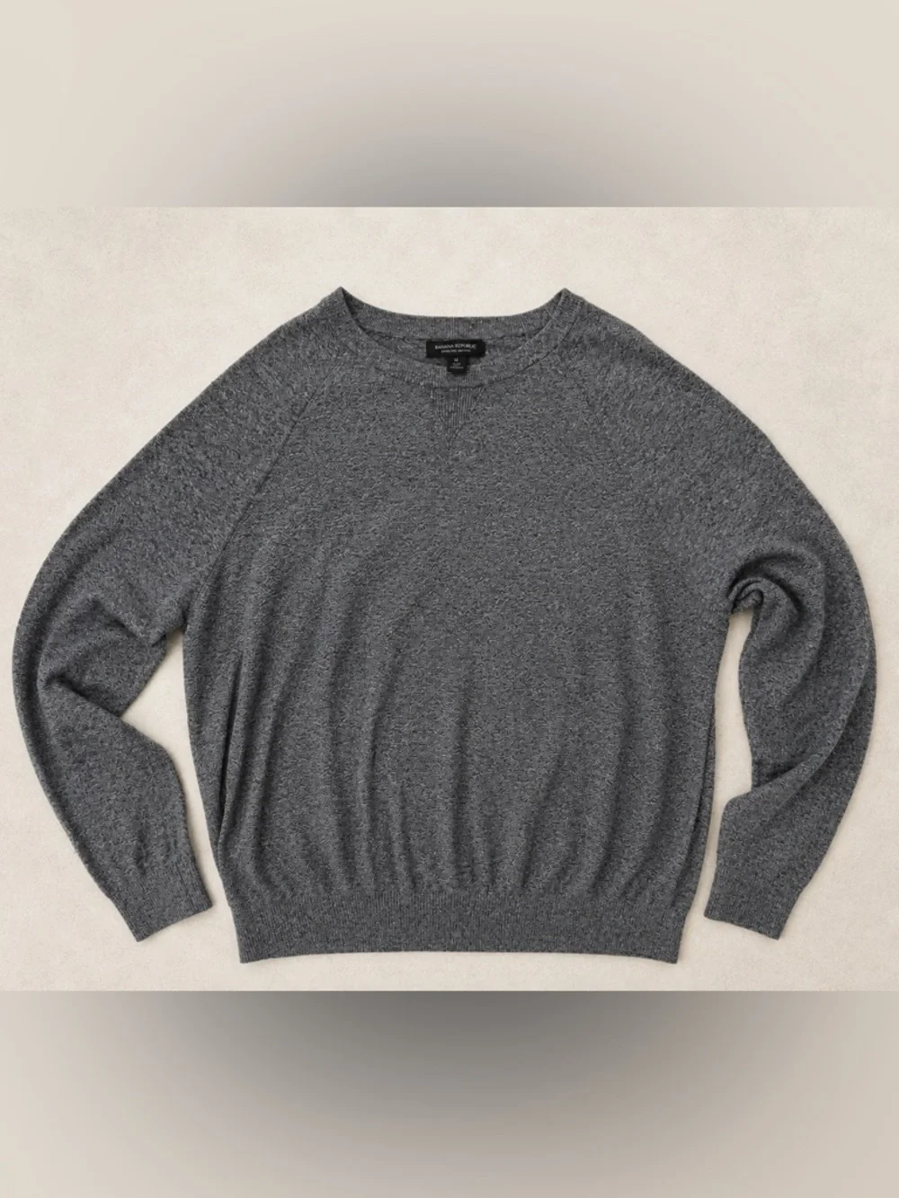 Banana Republic Organic Cotton Sweater XL Gray Crewneck Pullover 100% Cotton